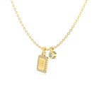 925 Sterling Silver 18K Gold Plated Cubic Zirconia Necklace