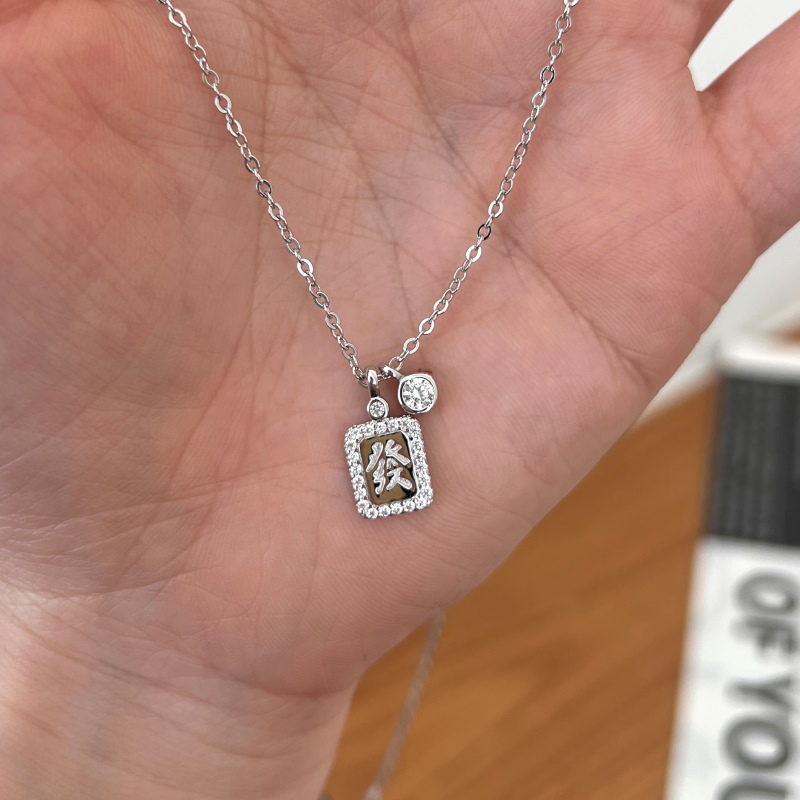 925 Sterling Silver 18K Gold Plated Cubic Zirconia Necklace - Image 3