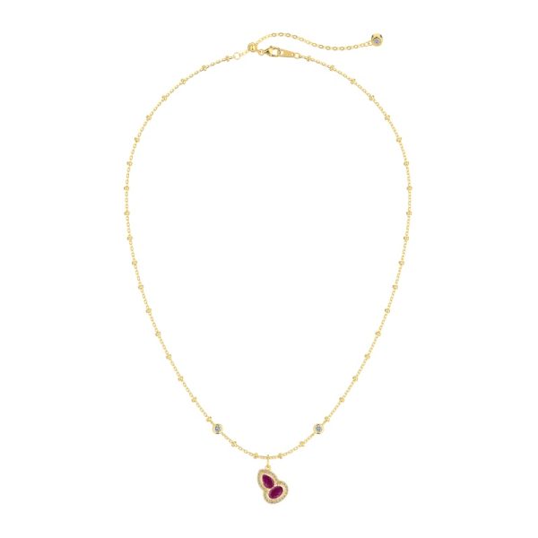 925 Sterling Silver 18K Gold Plated Cubic Zirconia Necklace