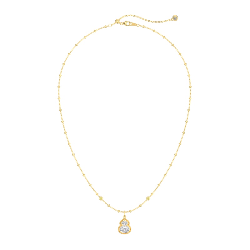 925 Sterling Silver 18K Gold Plated Cubic Zirconia Necklace
