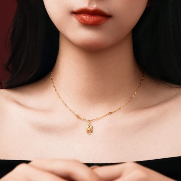 925 Sterling Silver 18K Gold Plated Cubic Zirconia Necklace