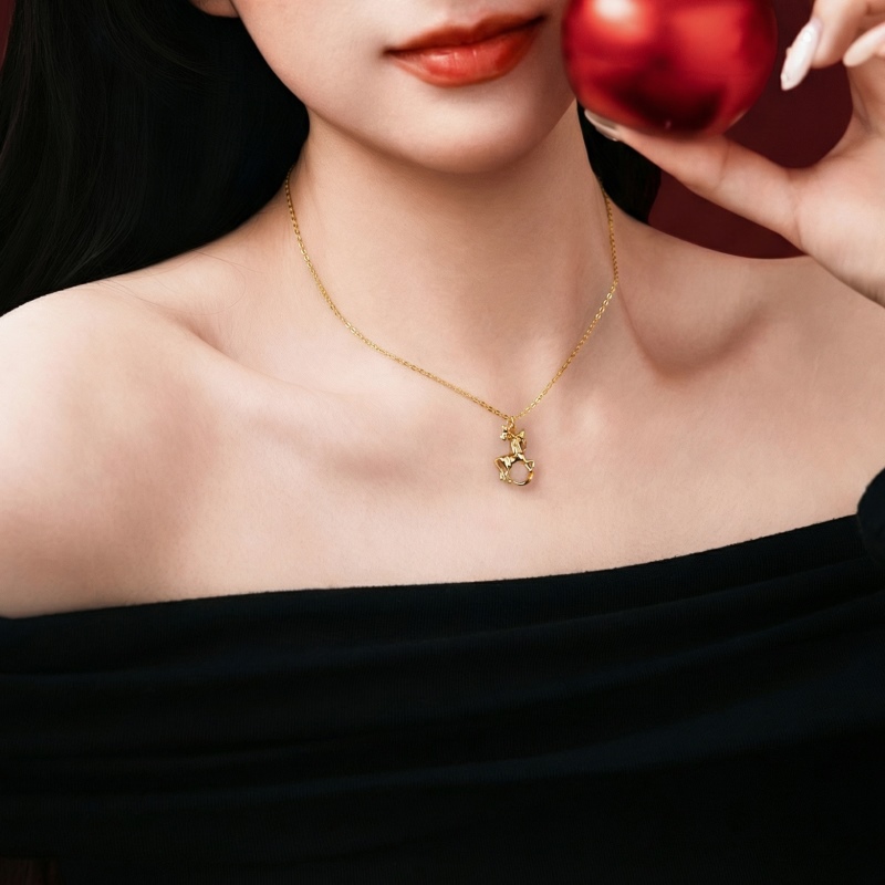 925 Sterling Silver 18K Gold Plated Cubic Zirconia Necklace