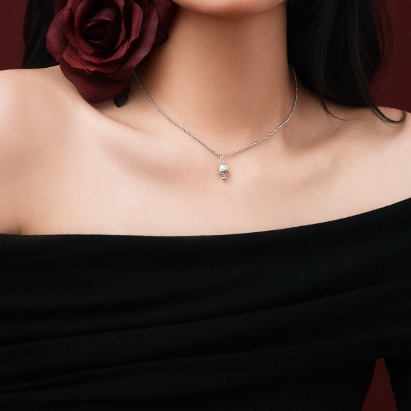 925 Sterling Silver 18K Gold Plated Cubic Zirconia Necklace - Image 4