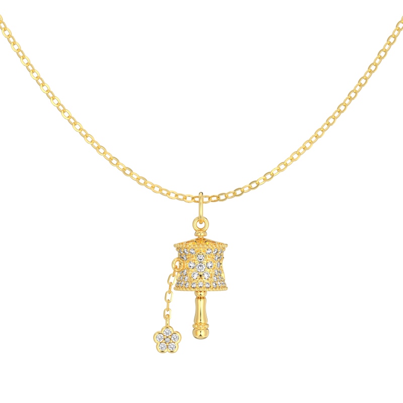 925 Sterling Silver 18K Gold Plated Cubic Zirconia Necklace