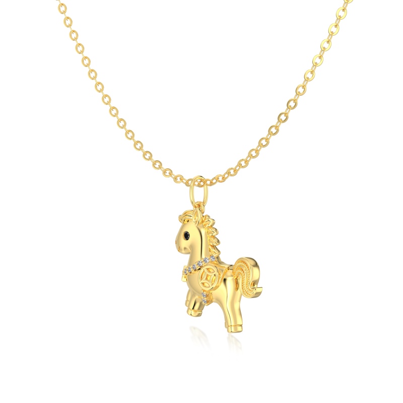 925 Sterling Silver 18K Gold Plated Cubic Zirconia Necklace