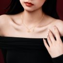 925 Sterling Silver 18K Gold Plated Cubic Zirconia Necklace