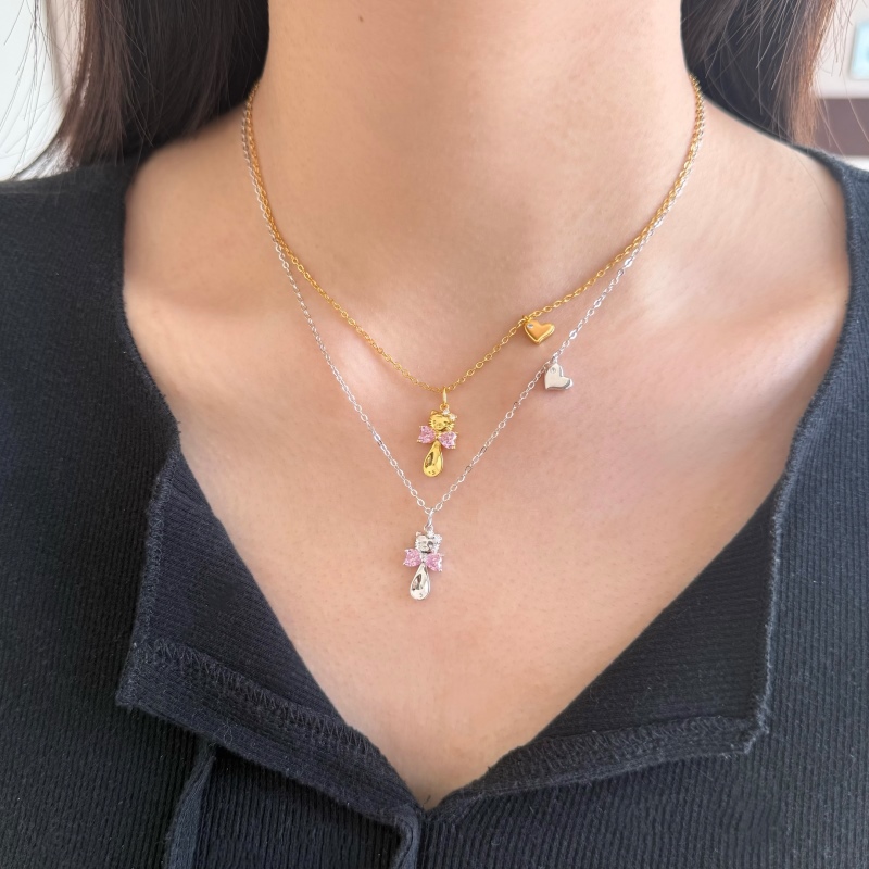 925 Sterling Silver Cubic Zirconia Heart Necklace