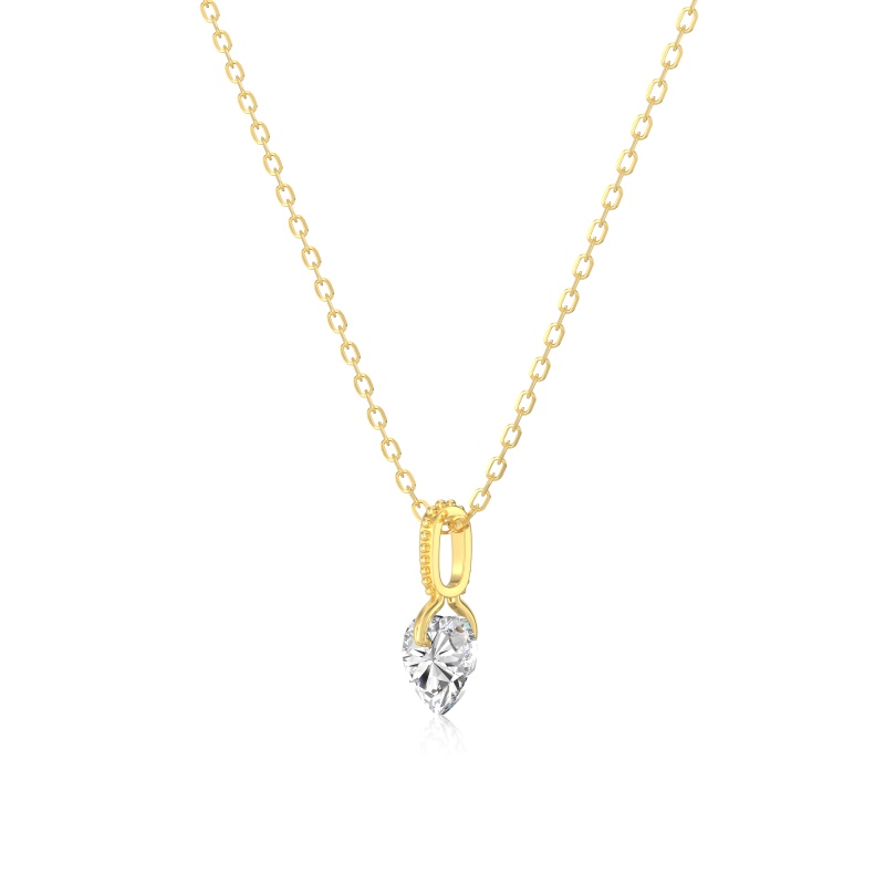 925 Sterling Silver 18K Gold Plated Cubic Zirconia Necklace - Image 2