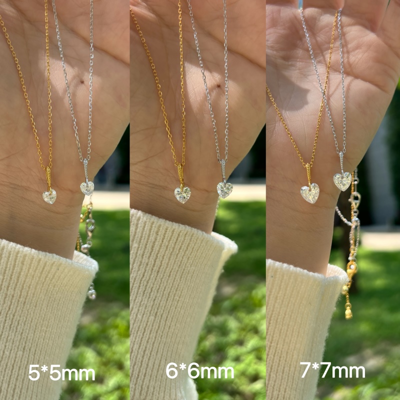 925 Sterling Silver 18K Gold Plated Cubic Zirconia Necklace - Image 3