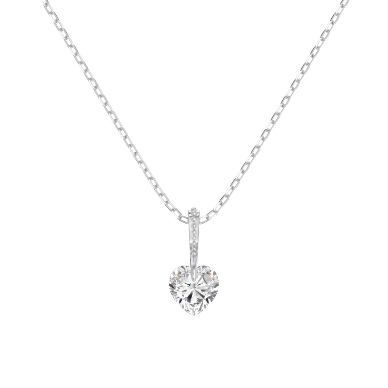 925 Sterling Silver Cubic Zirconia Heart Necklace