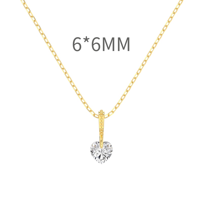 925 Sterling Silver 18K Gold Plated Cubic Zirconia Necklace