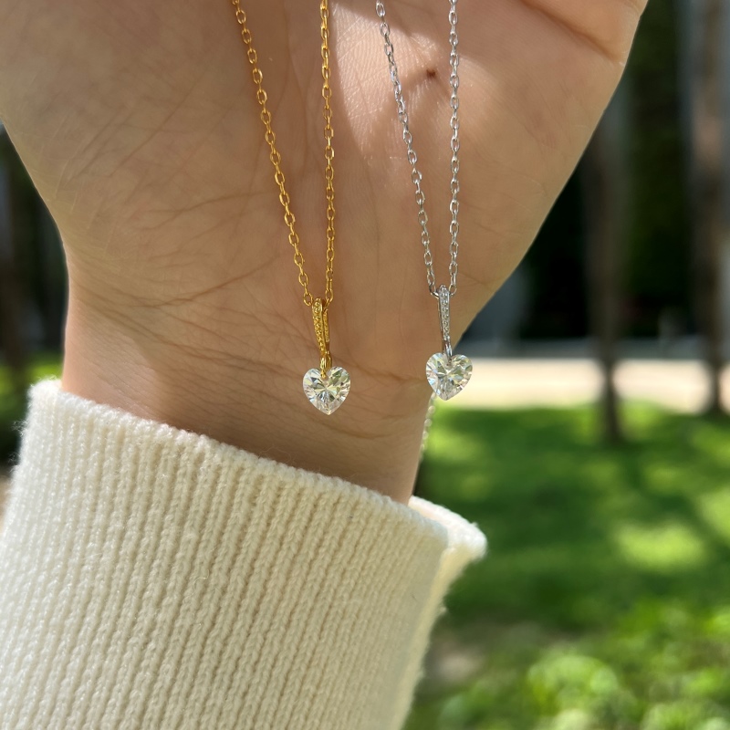 925 Sterling Silver 18K Gold Plated Cubic Zirconia Necklace - Image 3