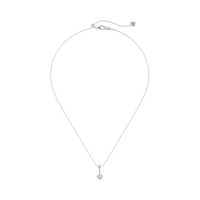 925 Sterling Silver Cubic Zirconia Heart Necklace