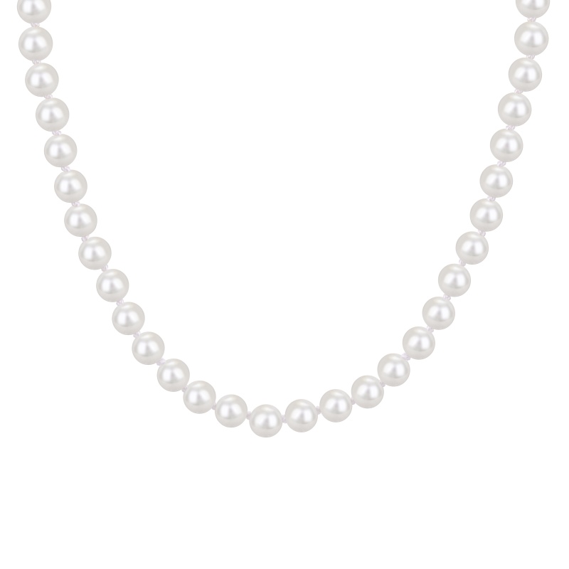 925 Sterling Silver Synthetic Pearl Necklace