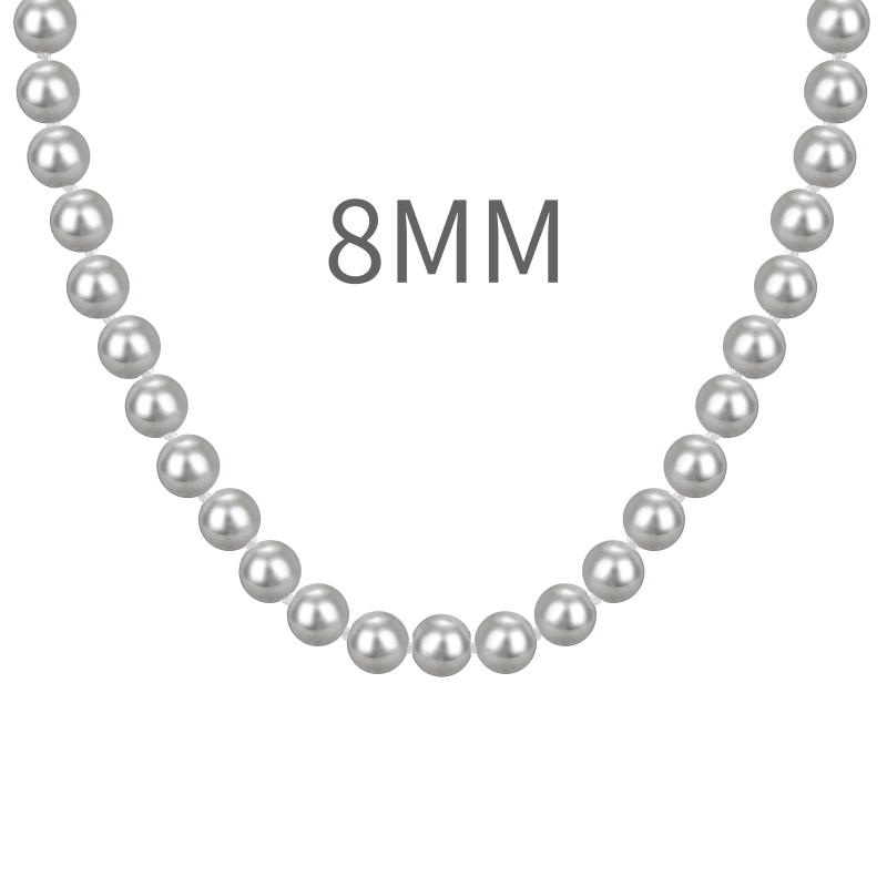 925 Sterling Silver Synthetic Pearl Necklace