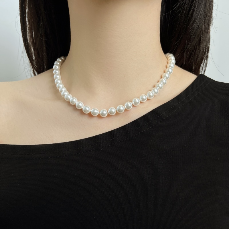 925 Sterling Silver Synthetic Pearl Necklace
