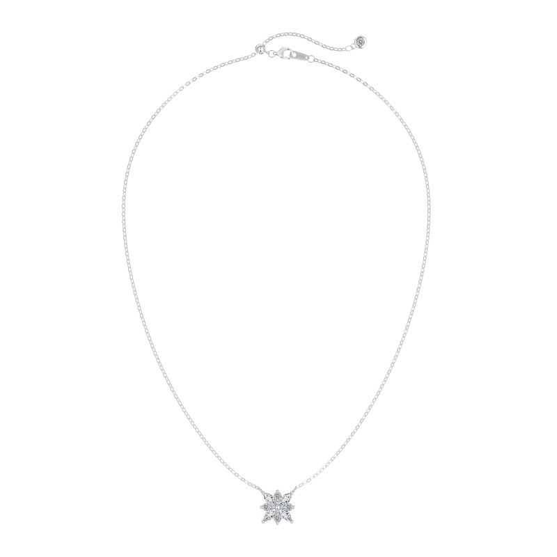 925 Sterling Silver Cubic Zirconia Marquise Cut Necklace