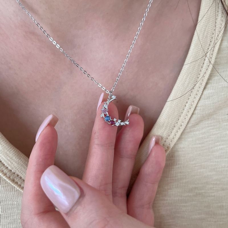 925 Sterling Silver Cubic Zirconia Necklace - Image 2