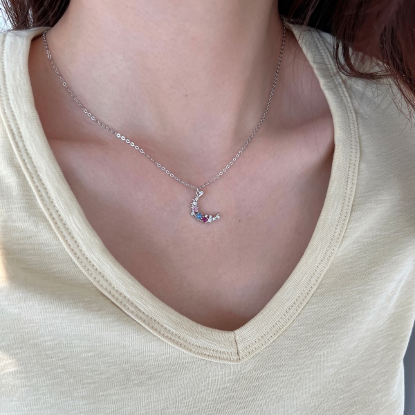 925 Sterling Silver Cubic Zirconia Necklace - Image 5
