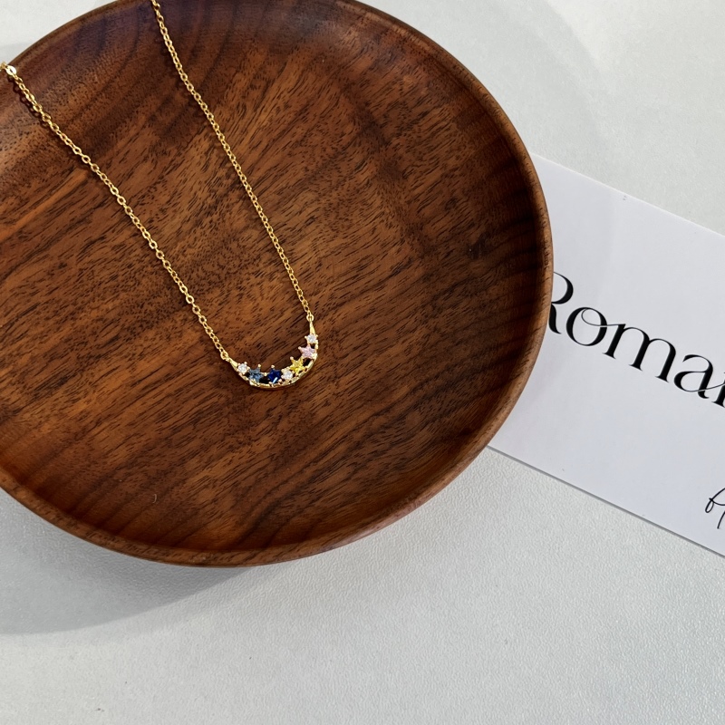 925 Sterling Silver 18K Gold Plated Cubic Zirconia Necklace - Image 3