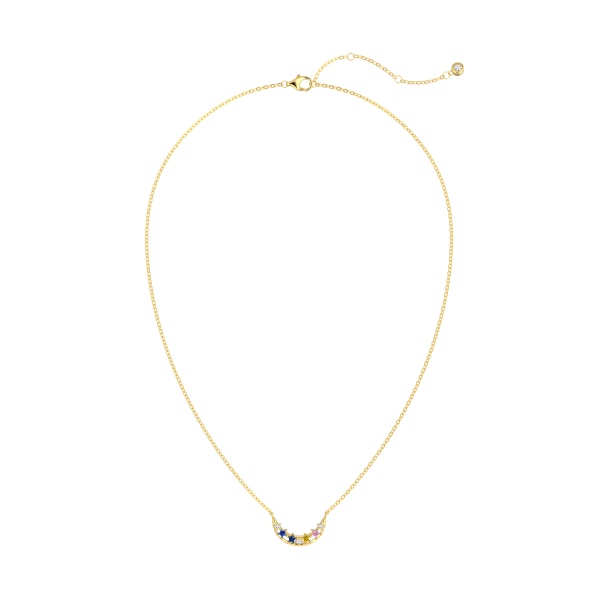 925 Sterling Silver 18K Gold Plated Cubic Zirconia Necklace - Image 4