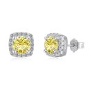 925 Sterling Silver Cubic Zirconia Round Earrings