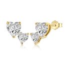 925 Sterling Silver 18K Gold Plated Cubic Zirconia Earrings