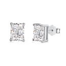 925 Sterling Silver Cubic Zirconia Rectangle Cut Earrings