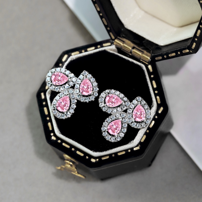 925 Sterling Silver Cubic Zirconia Pear Earrings - Image 3