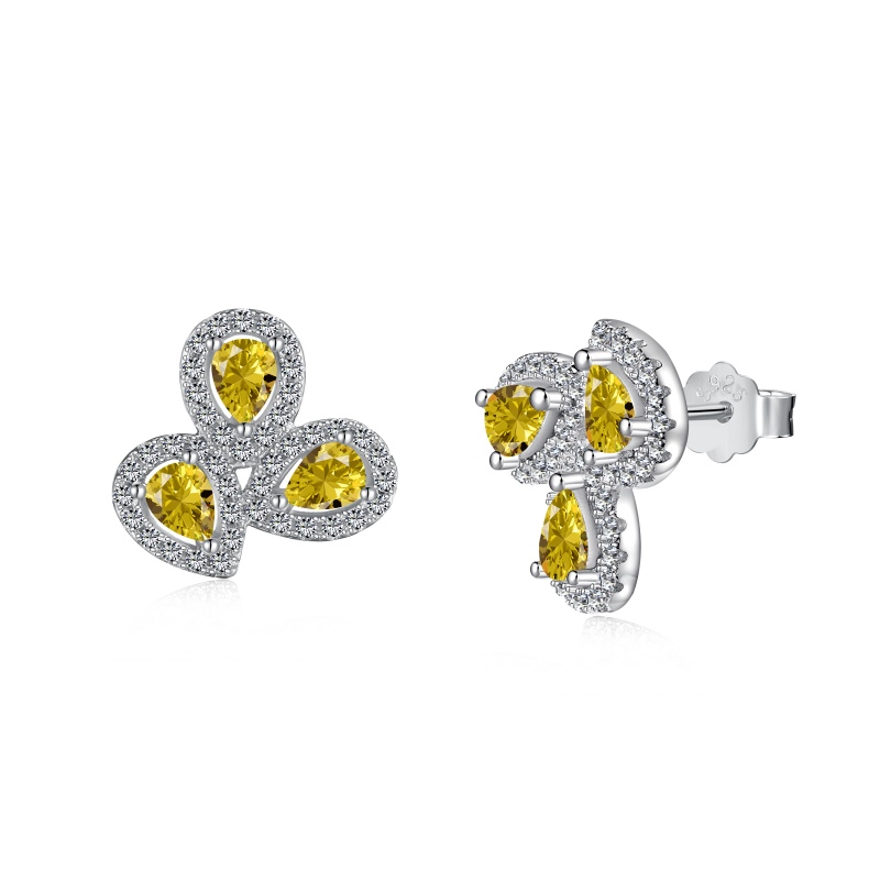 925 Sterling Silver Cubic Zirconia Pear Earrings - Image 3