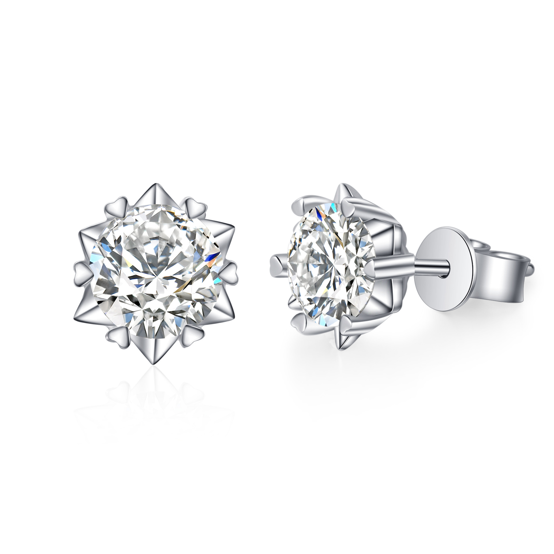 Moissanite 925 Sterling Silver Stud Earrings - Image 4