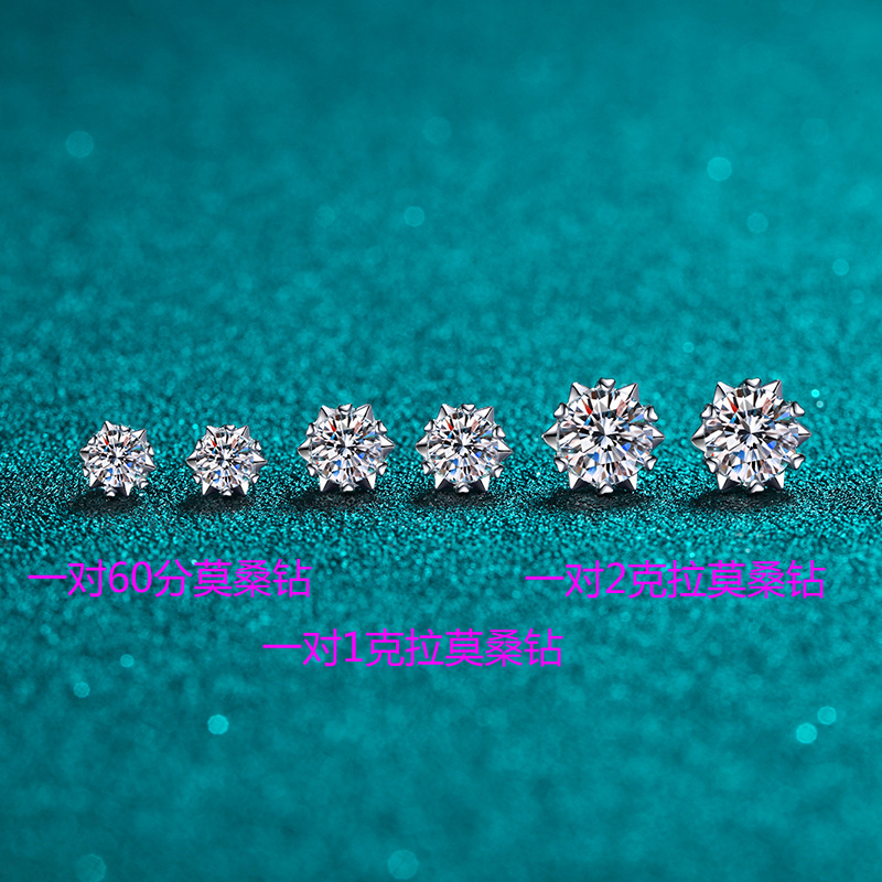 Moissanite 925 Sterling Silver Stud Earrings - Image 5