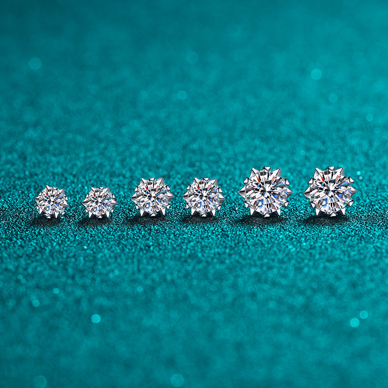 Moissanite 925 Sterling Silver Stud Earrings