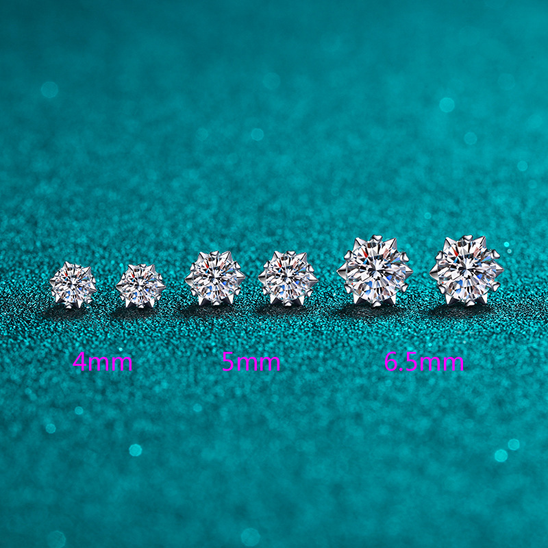 Moissanite 925 Sterling Silver Stud Earrings - Image 6