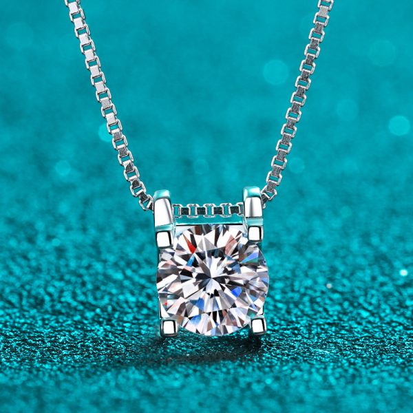 Minimalist Moissanite 925 Sterling Silver Necklace