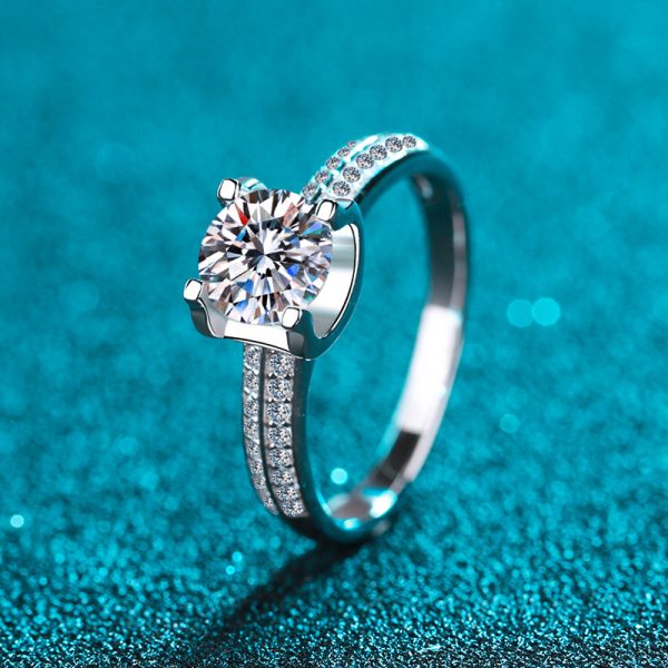 Fashion Moissanite 925 Sterling Silver Ring