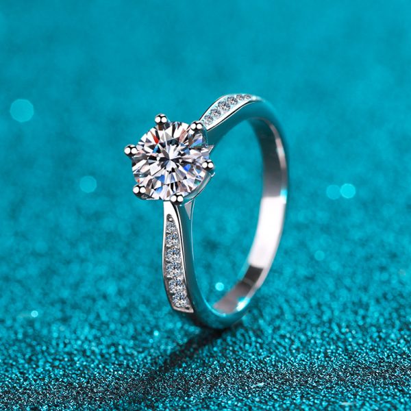 Korean Style Moissanite 925 Sterling Silver Ring