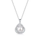 925 Sterling Silver Cubic Zirconia Pearl Necklace