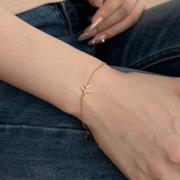 925 Sterling Silver 18K Gold Plated Cubic Zirconia Bracelet