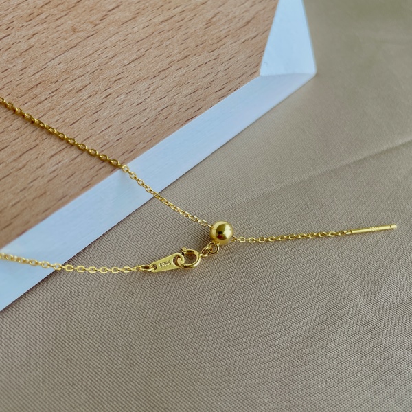 925 Sterling Silver 18K Gold Plated Necklace - Image 4