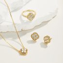 925 Sterling Silver 18K Gold Plated Cubic Zirconia Earrings