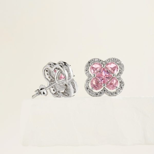 925 Sterling Silver Cubic Zirconia Square earrings