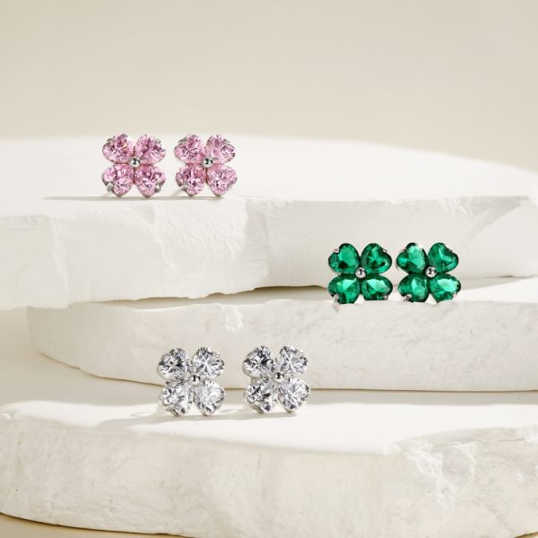 925 Sterling Silver Cubic Zirconia Heart earrings