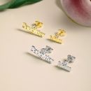 925 Sterling Silver 18K Gold Plated Cubic Zirconia Earrings