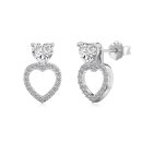 925 Sterling Silver Cubic Zirconia Heart Earrings
