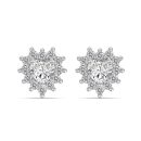 925 Sterling Silver Cubic Zirconia Heart Earrings