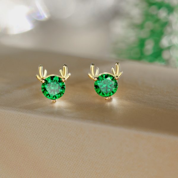 925 Sterling Silver 14K Gold Plated Cubic Zirconia Earrings