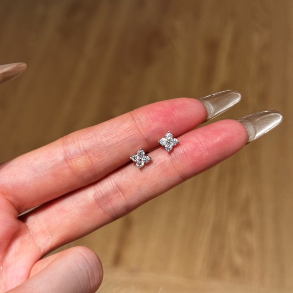 925 Sterling Silver 18K Gold Plated Cubic Zirconia Earrings - Image 5