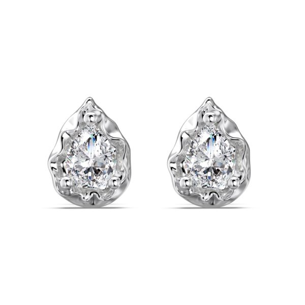 925 Sterling Silver Cubic Zirconia Pear Earrings