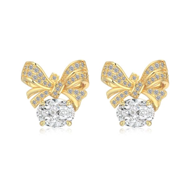 925 Sterling Silver 14K Plated Cubic Zirconia Earrings